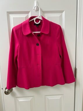 Ann Taylor Bright Pink Peplum Blazer